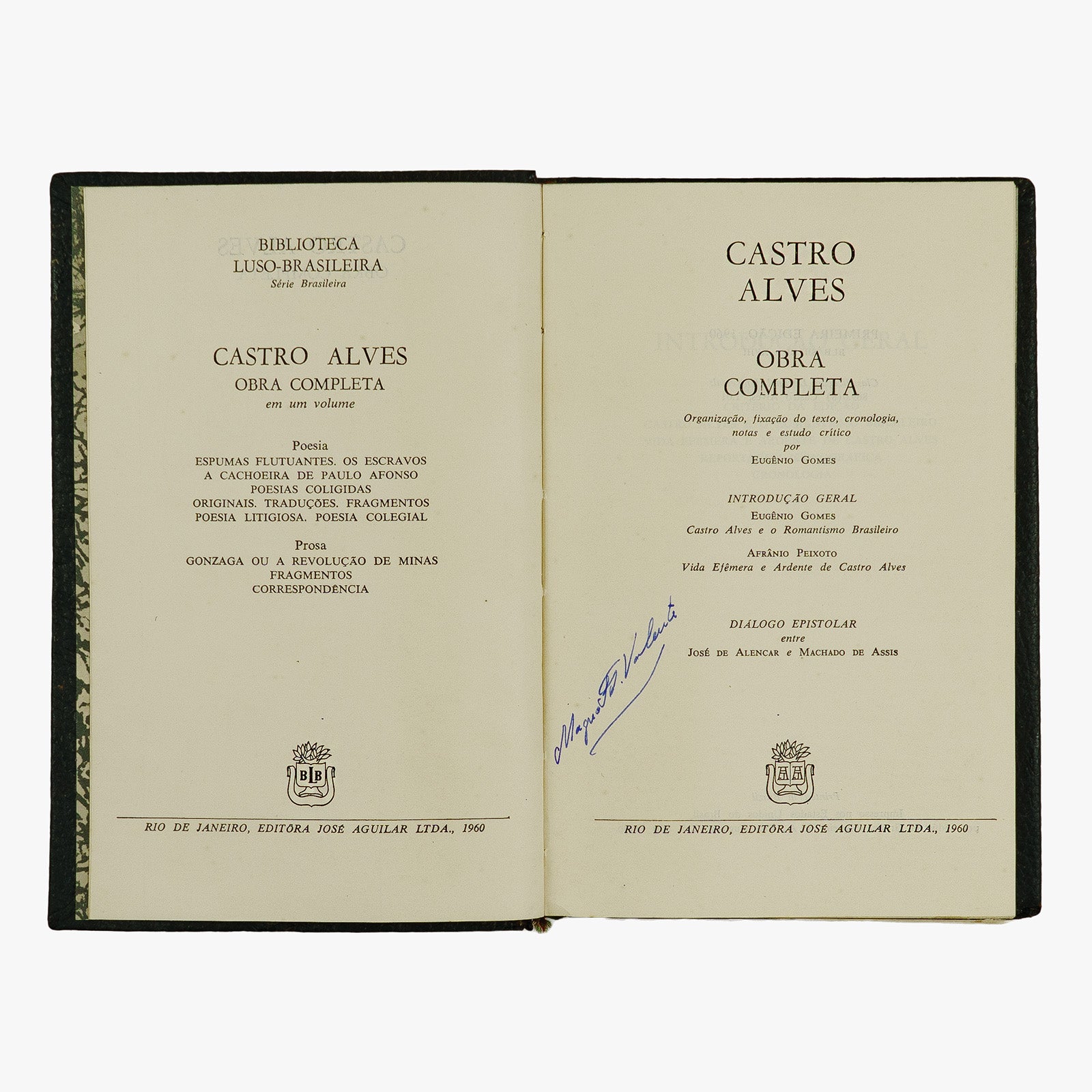 Castro Alves - Obra Completa (José Aguilar, 1960). Livro físico. 1ª (primeira) edição.