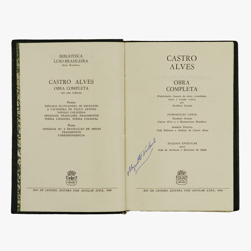 Castro Alves - Obra Completa (José Aguilar, 1960). Livro físico. 1ª (primeira) edição.