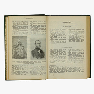 Joaquim Nabuco — Um Estadista do Império (Editora Nova Aguilar, 1975). Livro Físico. Capa encadernada em couro com douração. Fita de leitura presente.
