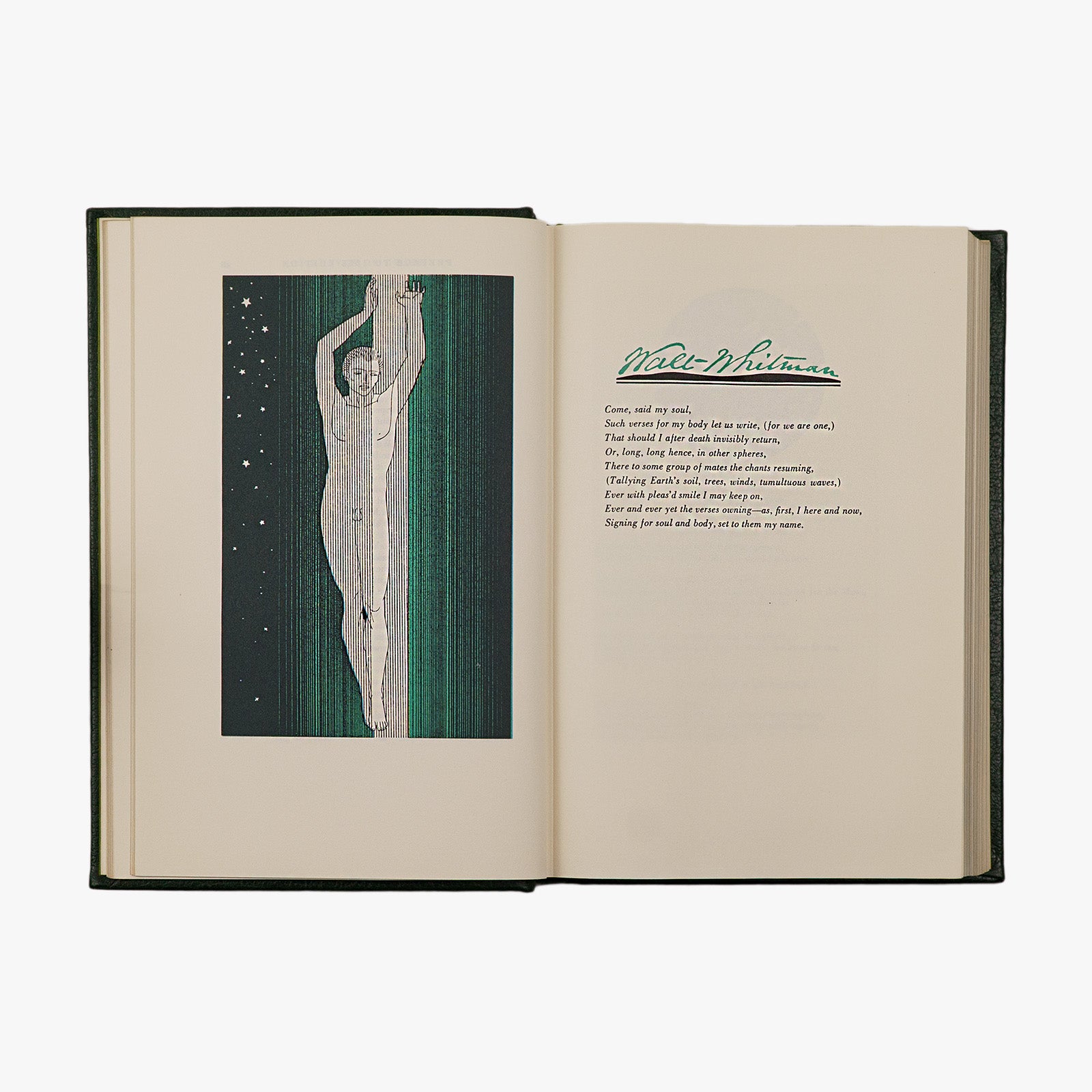 Walt Whitman — Leaves of Grass (The Easton Press, 1977). Livro físico ilustrado. Encadernação de luxo.