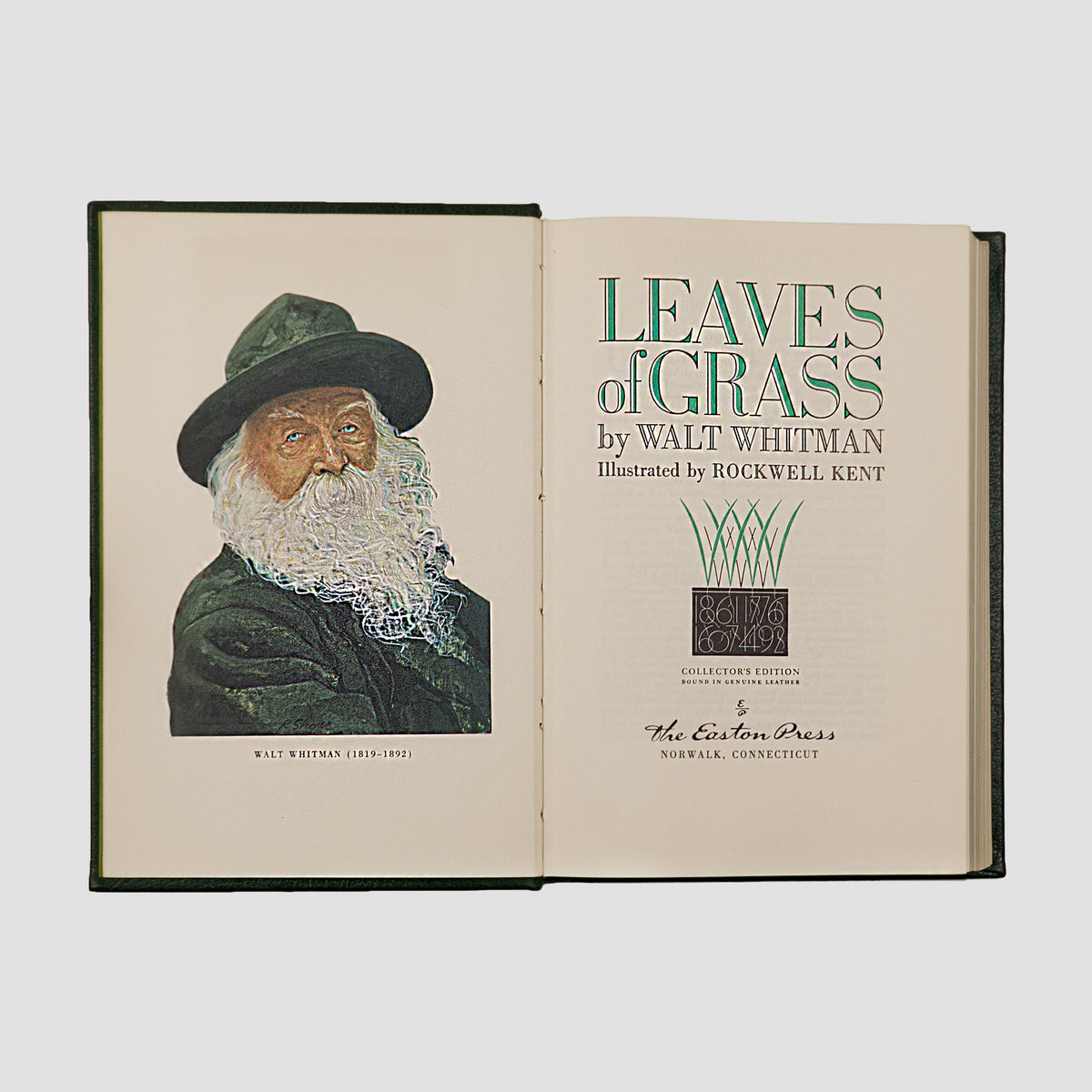 livro Leaves of Grass de Walt Whitman edição Easton Press 1977 encadernação de luxo