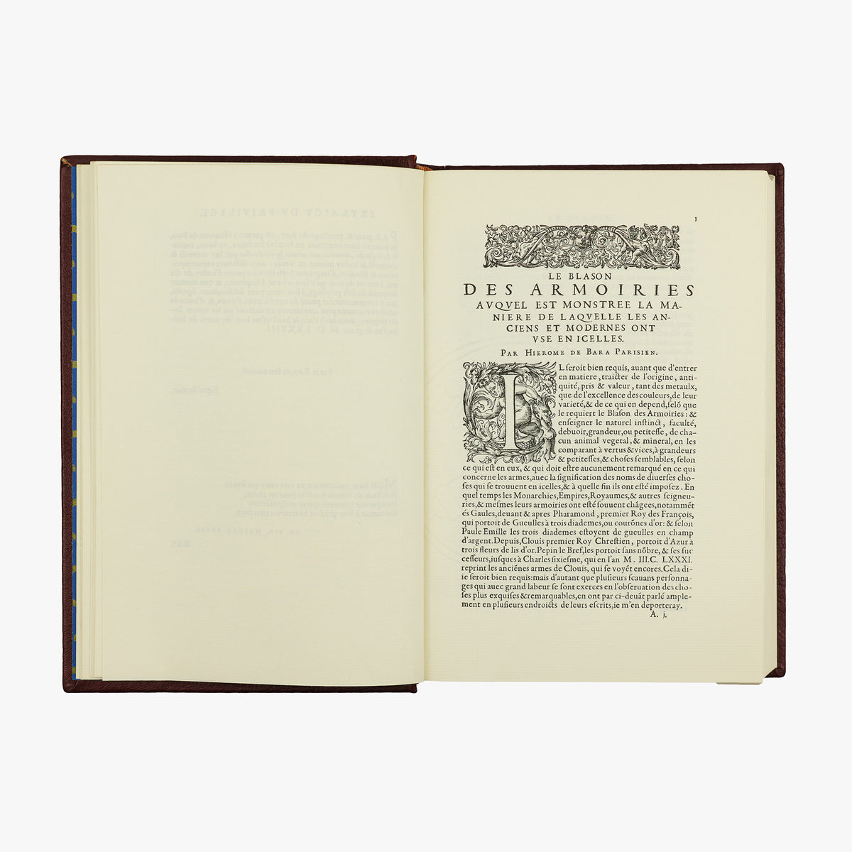 BARA, Hierosme de (1540–1596?). Le Blason des Armoiries (Jean de Bonnot, Paris, 1975).