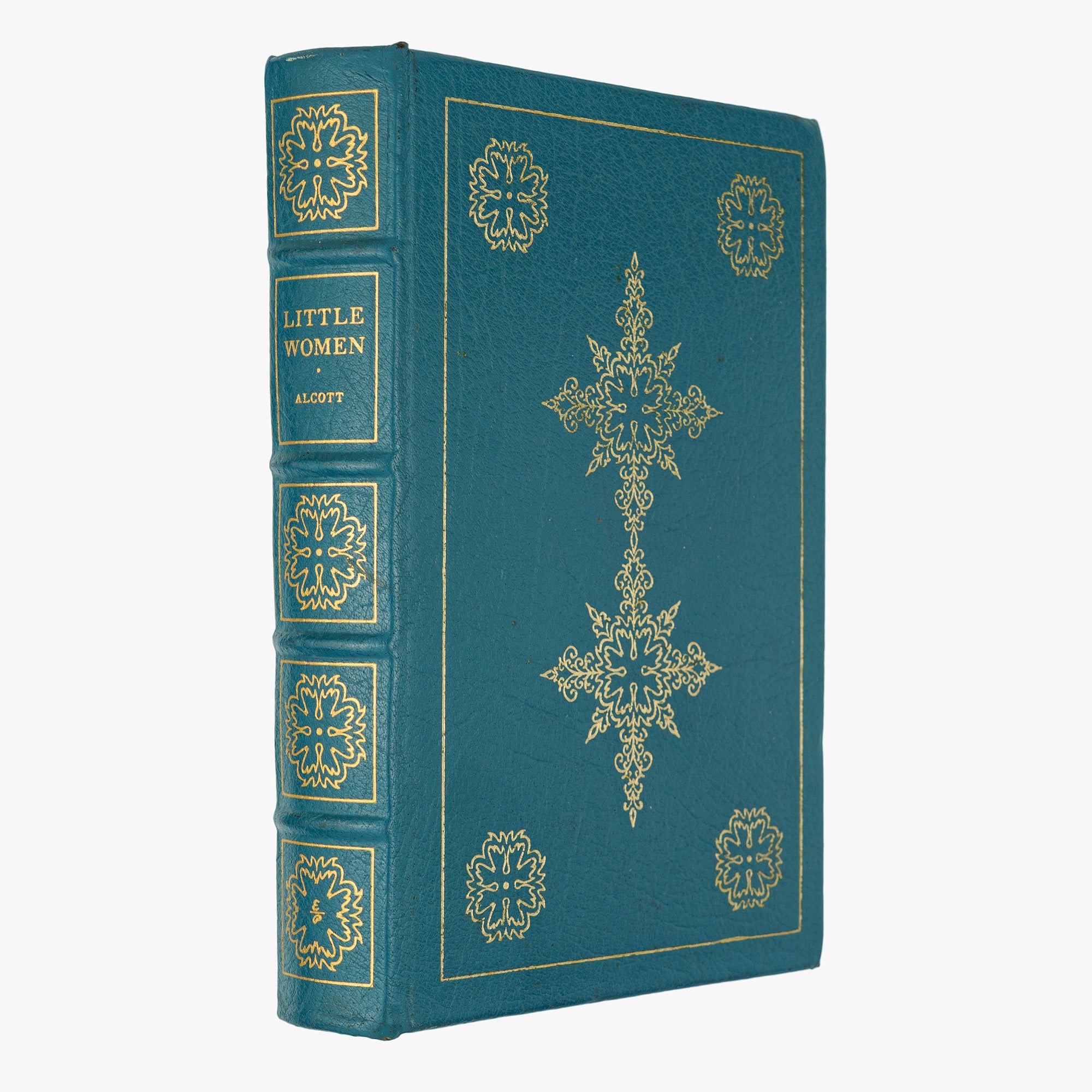 Louisa May Alcott — Little Women (The Easton Press, 1976). Livro físico ilustrado em edição de luxo. Capa de couro e cortes dourados. Fita de leitura de cetim.