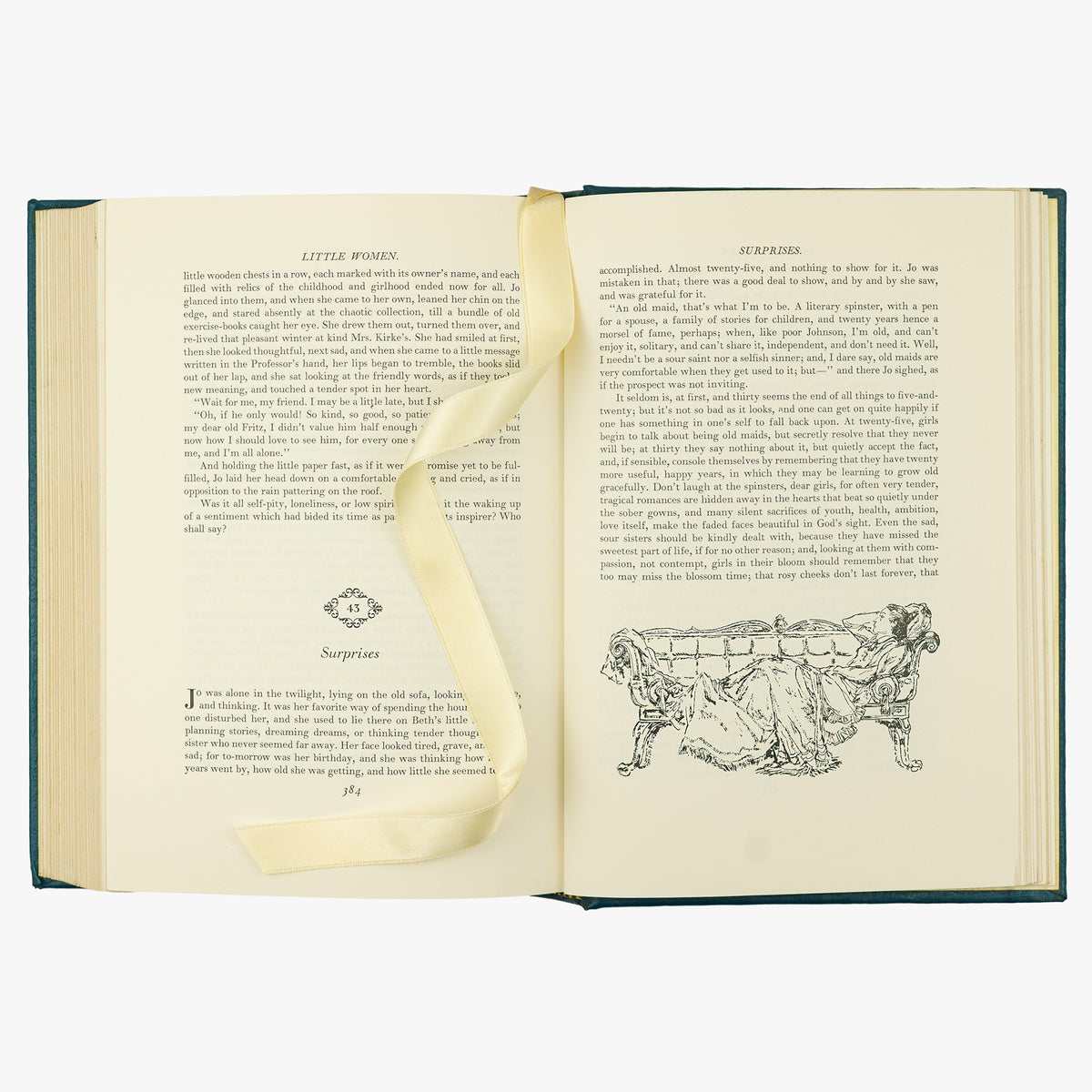 Louisa May Alcott — Little Women (The Easton Press, 1976). Livro físico ilustrado em edição de luxo. Capa de couro e cortes dourados. Fita de leitura de cetim.