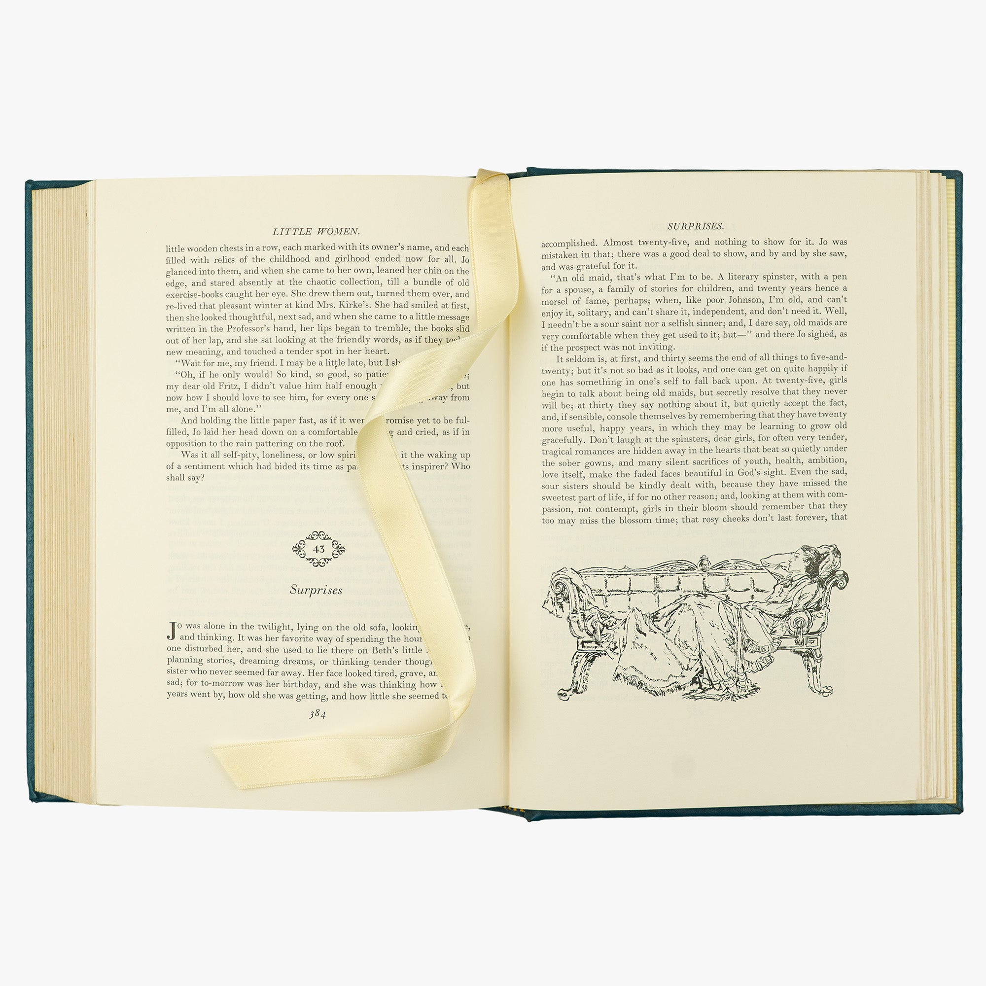 Louisa May Alcott — Little Women (The Easton Press, 1976). Livro físico ilustrado em edição de luxo. Capa de couro e cortes dourados. Fita de leitura de cetim.