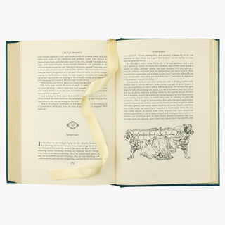 Louisa May Alcott — Little Women (The Easton Press, 1976). Livro físico ilustrado em edição de luxo. Capa de couro e cortes dourados. Fita de leitura de cetim.