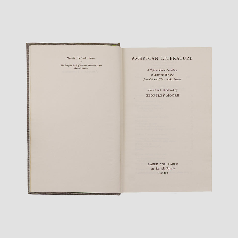 livro American Literature de Geoffrey Herbert Moore edição 1965 Faber and Faber