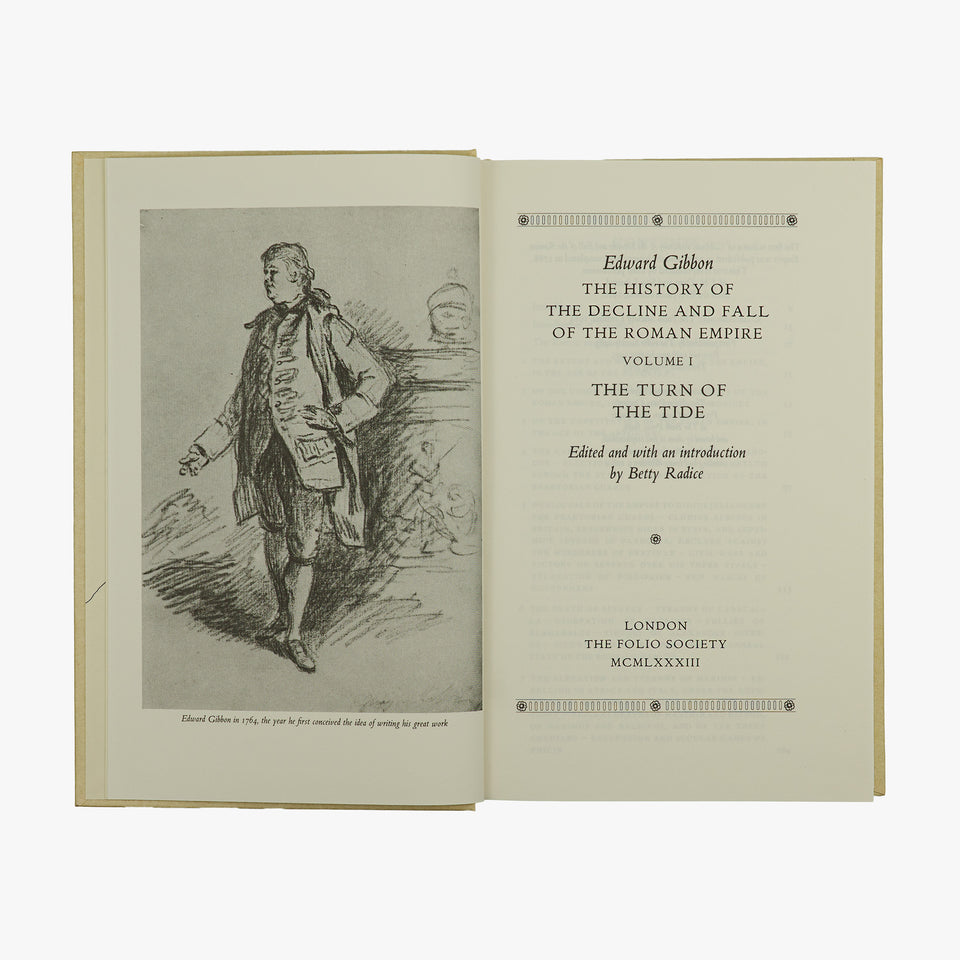 GIBBON, Edward (1737–1794). The History of the Decline and Fall of the Roman Empire (The Folio Society, London, 1983–1990), 8 vols.