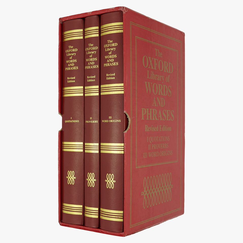 OXFORD UNIVERSITY PRESS. The Concise Oxford Dictionary of Quotations; The Concise Oxford Dictionary of Proverbs; The Concise Oxford Dictionary of Word Origins (Oxford University Press, Oxford, 1998), 3 vols.