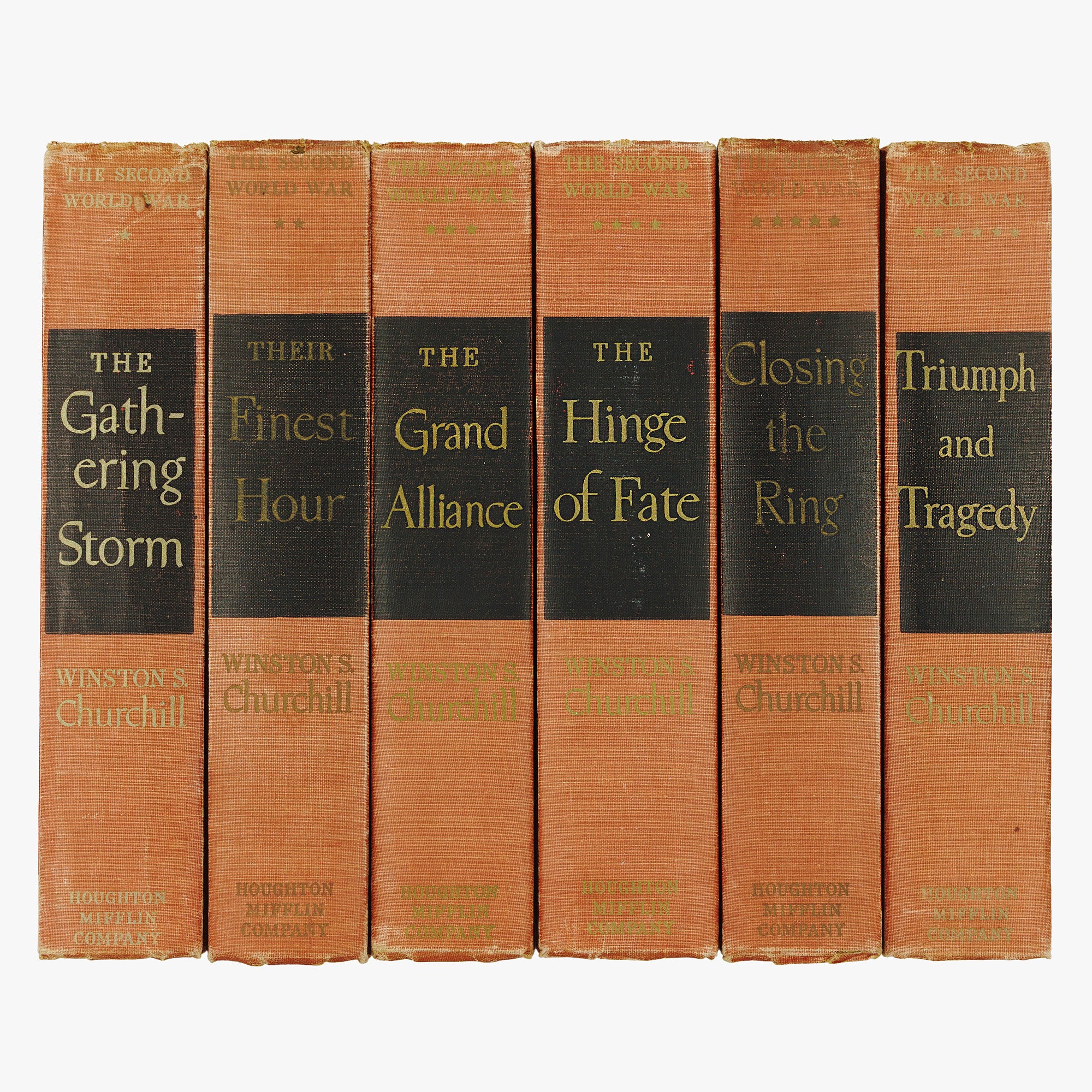 CHURCHILL, Winston Leonard Spencer (1874–1965). The Second World War (Houghton Mifflin Company, Boston, 1948–1953), 6 vols.