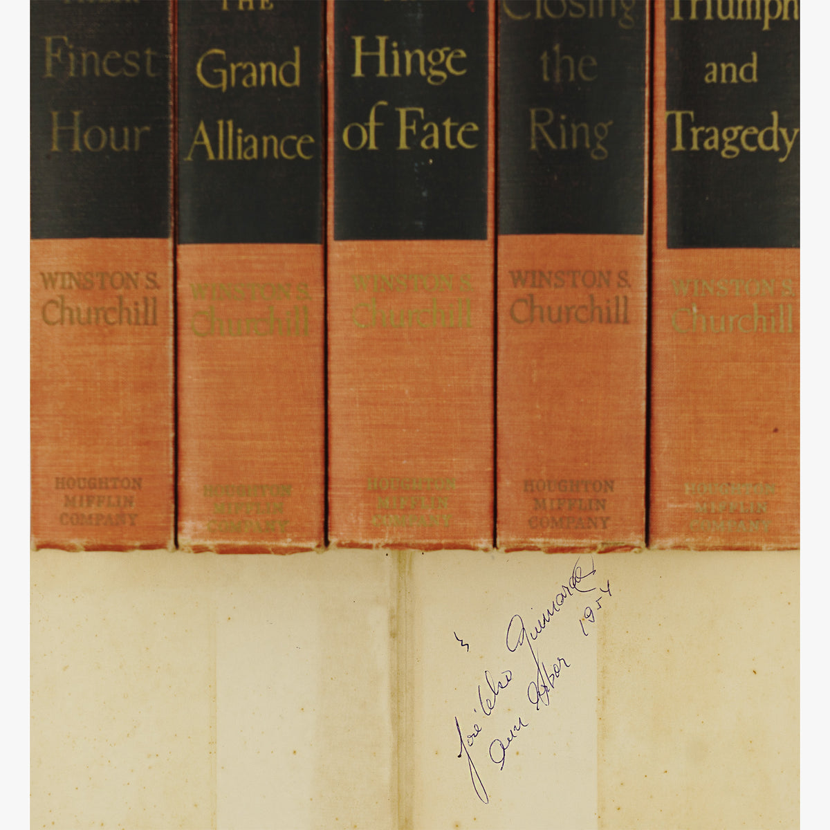 CHURCHILL, Winston Leonard Spencer (1874–1965). The Second World War (Houghton Mifflin Company, Boston, 1948–1953), 6 vols.