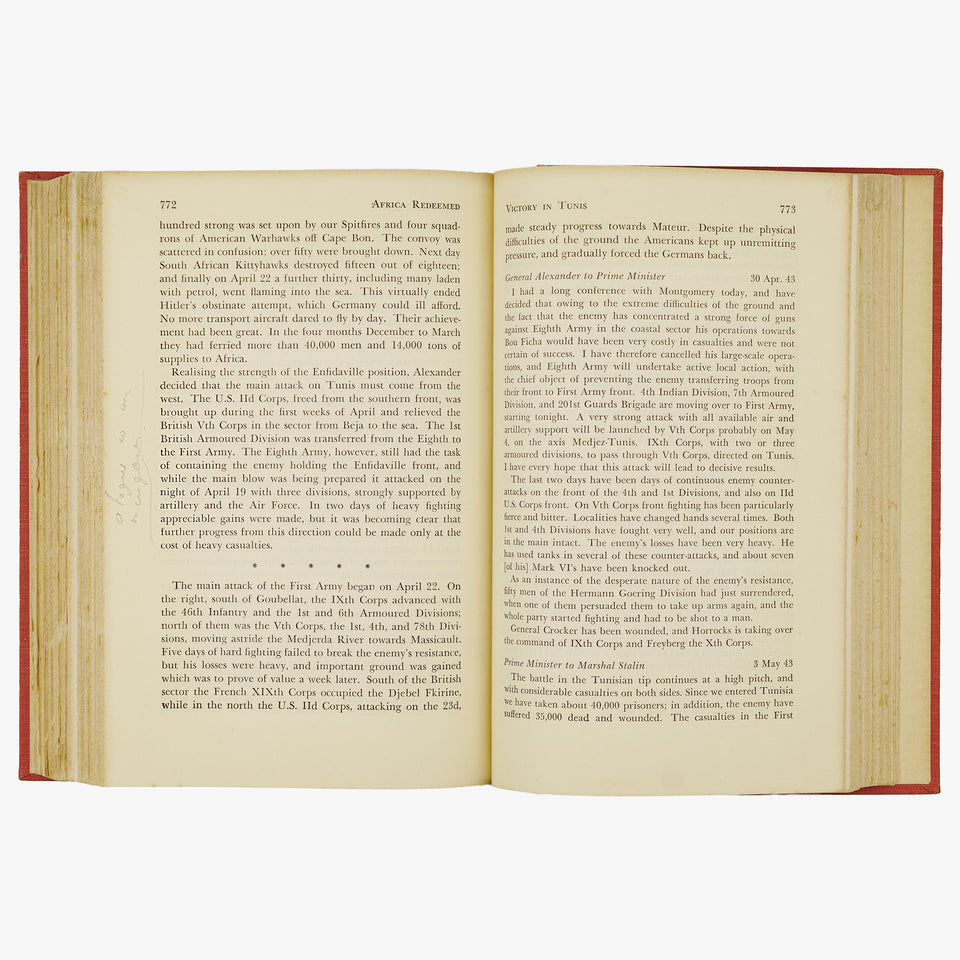 CHURCHILL, Winston Leonard Spencer (1874–1965). The Second World War (Houghton Mifflin Company, Boston, 1948–1953), 6 vols.