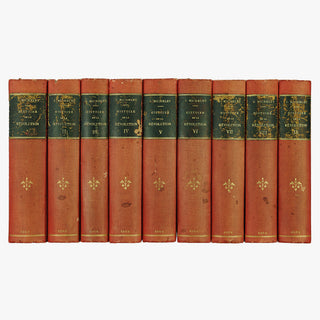 Michelet — Histoire de la Révolution française (Lemerre, 1888), 9 vols. Livros físicos. Coleção completa. Encadernação editorial.