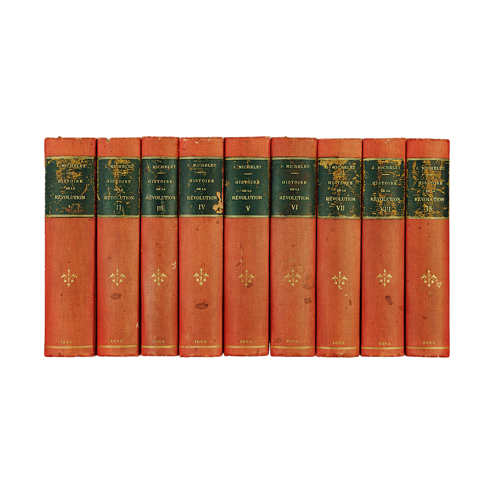 MICHELET, Jules (1798–1874). Histoire de la Révolution (Alphonse Lemerre, Paris, 1888), 9 vols..