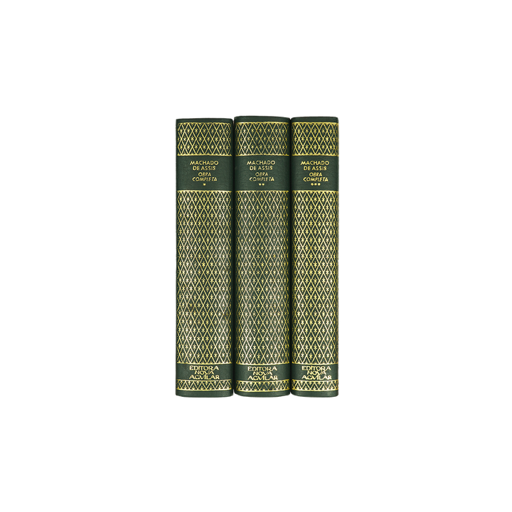 MACHADO DE ASSIS (Joaquim Maria) [1839–1908]. Obra completa (Companhia José Aguilar Editora, Rio de Janeiro, 1971–1979), 3 vols. Edição de colecionador.