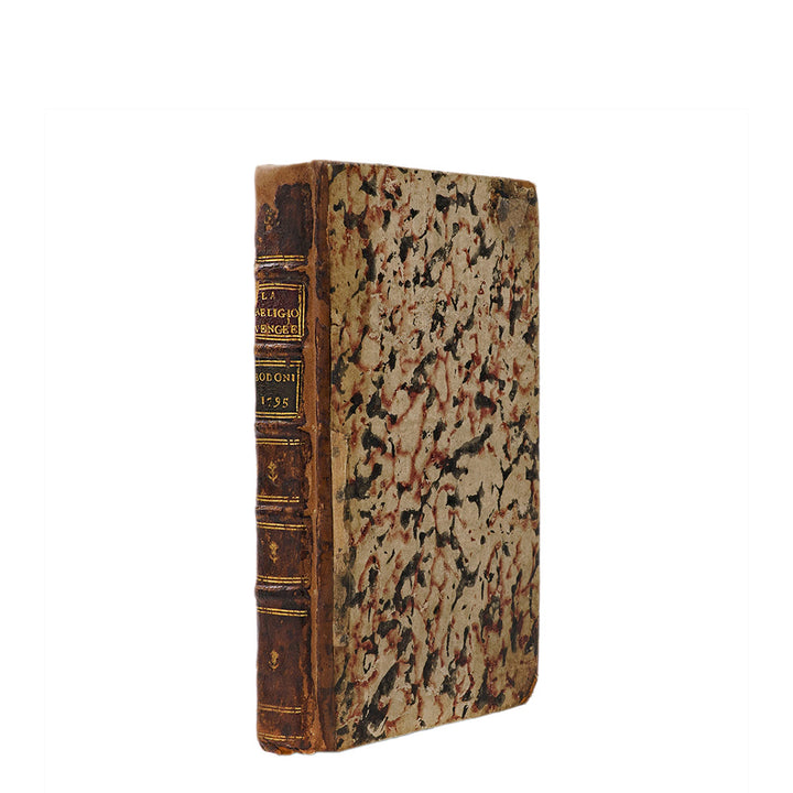 Cardeal de Bernis — La Religion vengée (Parma, Bodoni, 1795). 1ª (primeira) edição bodoniana. Encadernação coeva em meio couro com douração. 