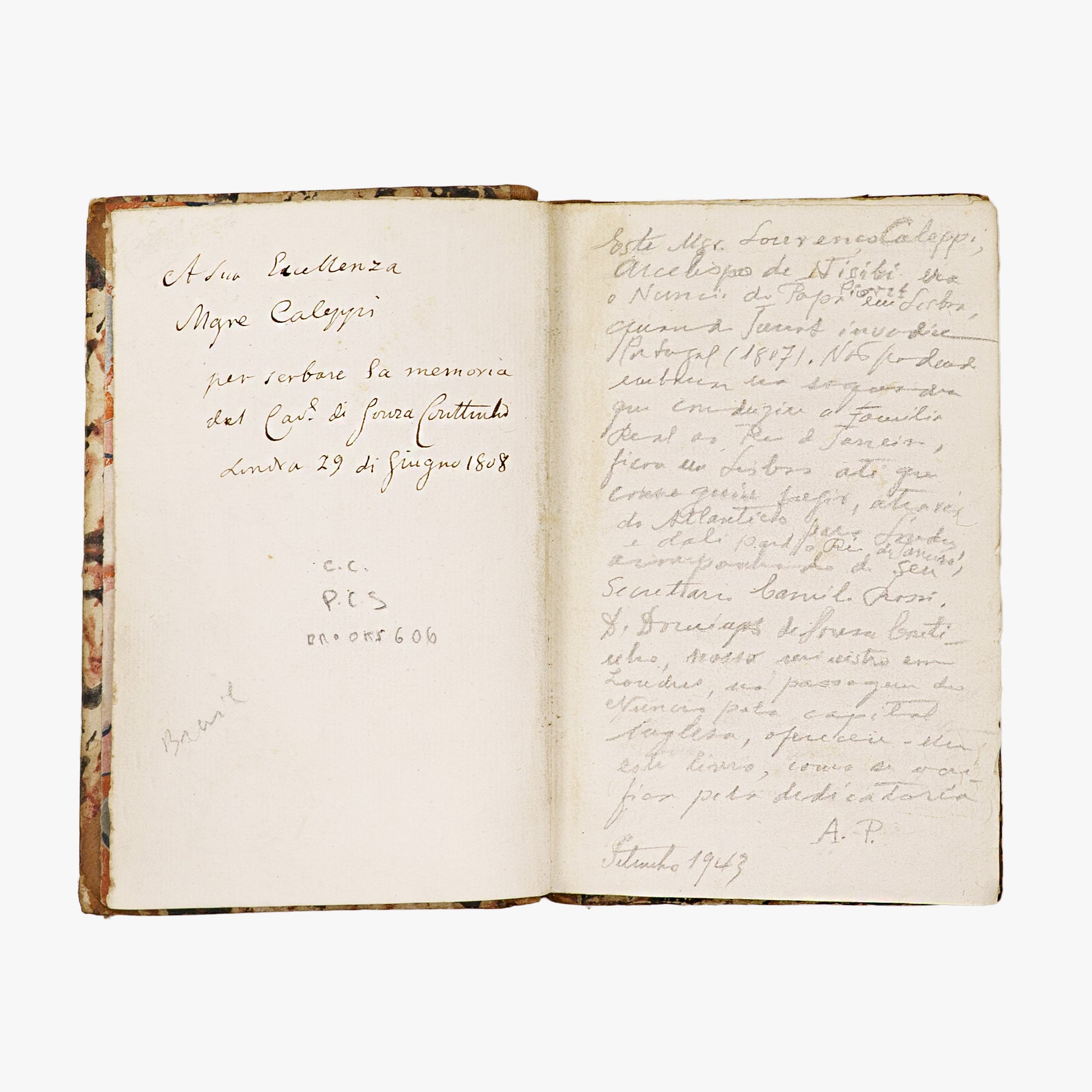 Cardeal de Bernis — La Religion vengée (Parma, Bodoni, 1795). 1ª (primeira) edição bodoniana. Encadernação coeva em meio couro com douração. Com dedicatória.