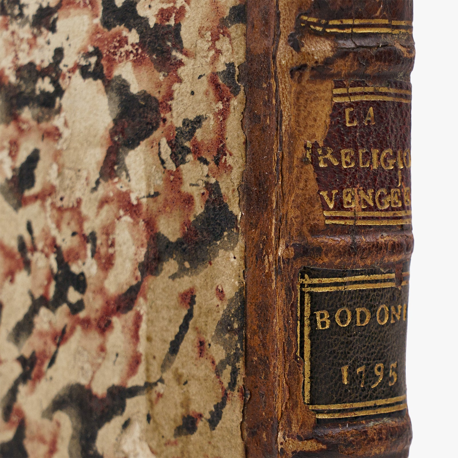 Cardeal de Bernis — La Religion vengée (Parma, Bodoni, 1795). 1ª (primeira) edição bodoniana. Encadernação coeva em meio couro com douração. 