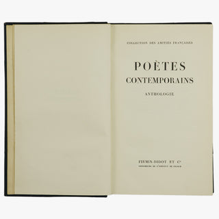 FIRMIN-DIDOT ET CIE. Poètes contemporains: anthologie (Firmin-Didot, Paris, 1938).