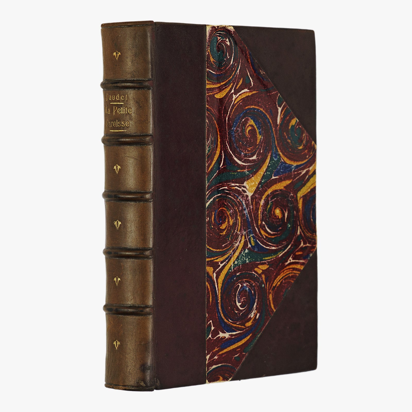 Alphonse Daudet — La Petite Paroisse (Alphonse Lemerre, 1895). Livro físico. Encadernação em meio couro com douração.