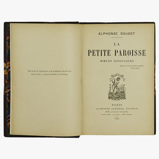 Alphonse Daudet — La Petite Paroisse (Alphonse Lemerre, 1895). Primeira edição. Livro físico. Encadernação em meio couro com douração.