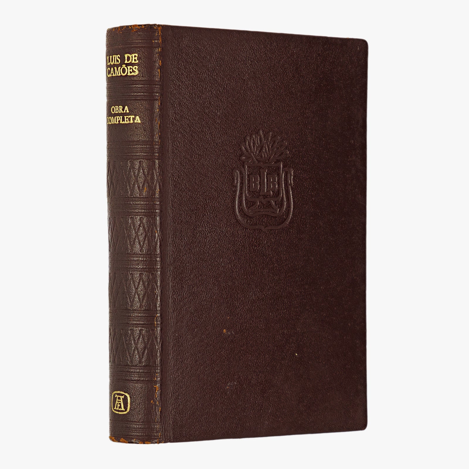 Luís de Camões — Obra Completa (Companhia Aguilar Editora, 1963). 1ª (primeira) edição. Livro físico. Encadernação editorial em couro. 