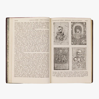 Luís de Camões — Obra Completa (Companhia Aguilar Editora, 1963). 1ª (primeira) edição. Livro físico. Encadernação editorial em couro. 