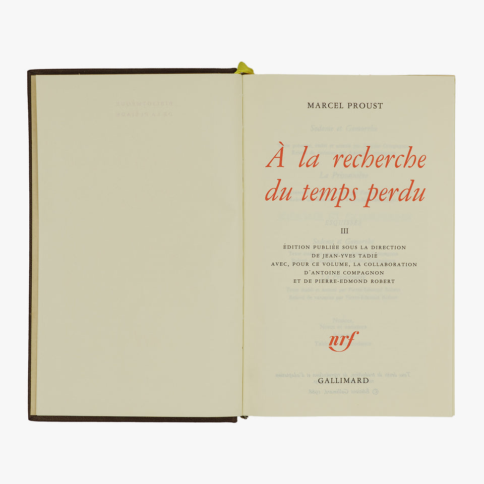 PROUST, Marcel (1871–1922). À la recherche du temps perdu (Gallimard, Paris, 1987–1989), 4 vols.