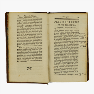 BOSSUET, Jacques-Bénigne (1627–1704); ANÔNIMO [séc. XVIII]. Discours sur l’Histoire Universelle; Suite de l’Histoire Universelle (David, Paris, 1766).