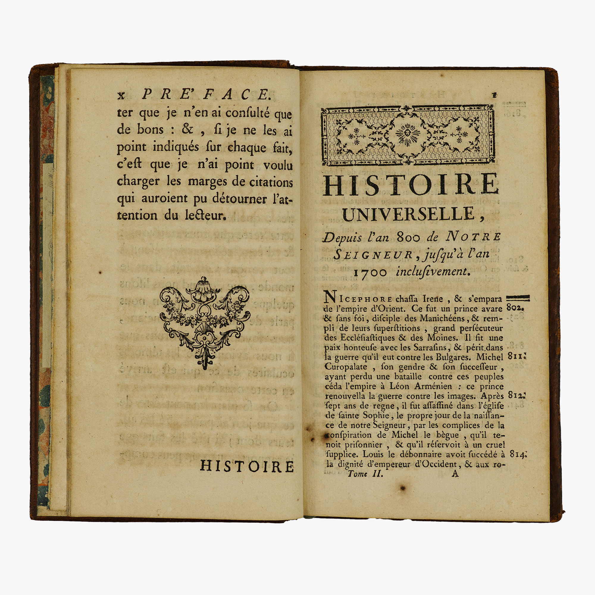 BOSSUET, Jacques-Bénigne (1627–1704); ANÔNIMO [séc. XVIII]. Discours sur l’Histoire Universelle; Suite de l’Histoire Universelle (David, Paris, 1766).