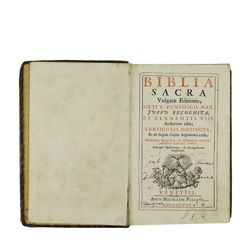 BIBLIA SACRA. Vulgatae Editionis Sixto-Clementina (Nicolaus Pezzana, Veneza, 1748).