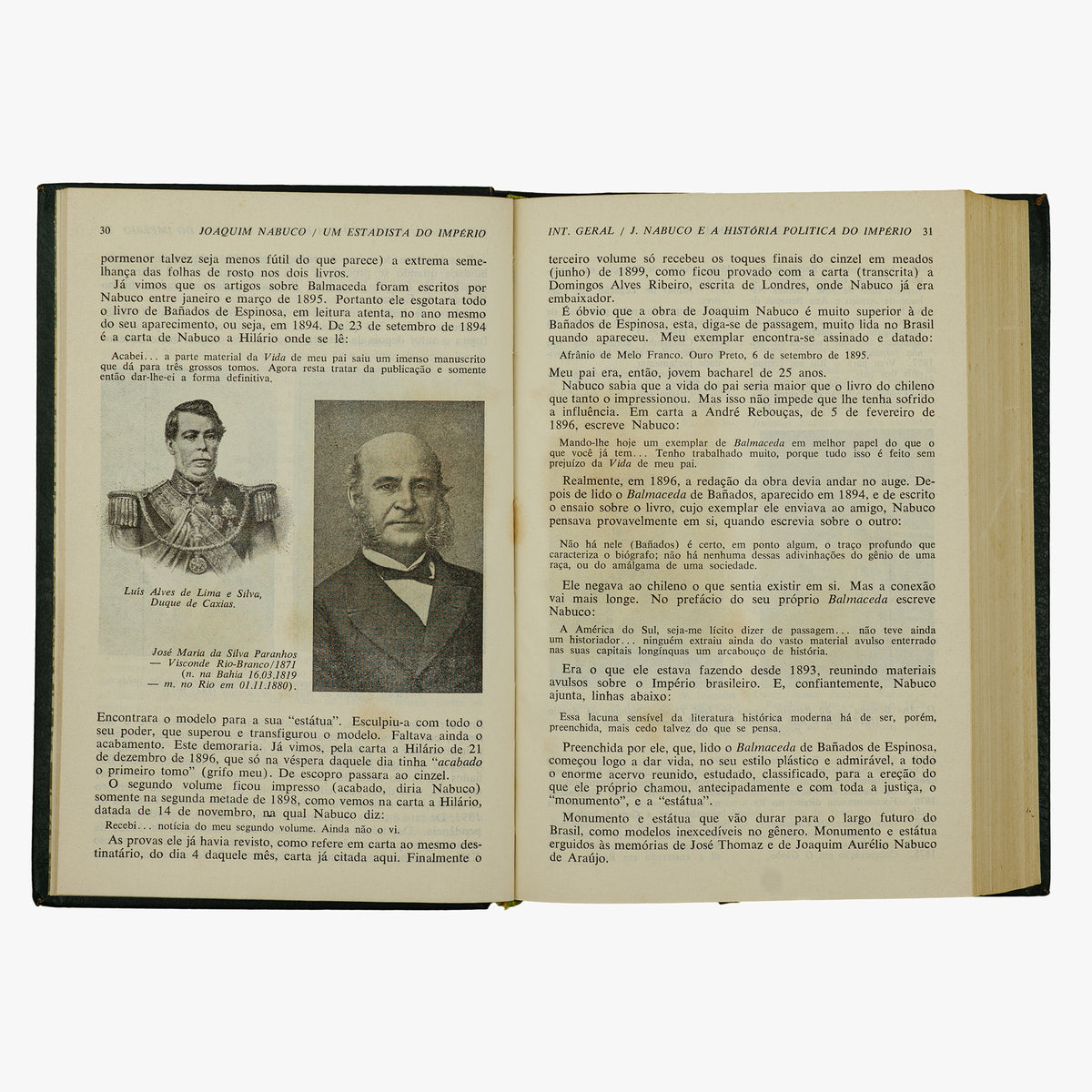 Joaquim Nabuco — Um Estadista do Império (Editora Nova Aguilar, 1975). Livro físico. Capa editorial em couro com douração.