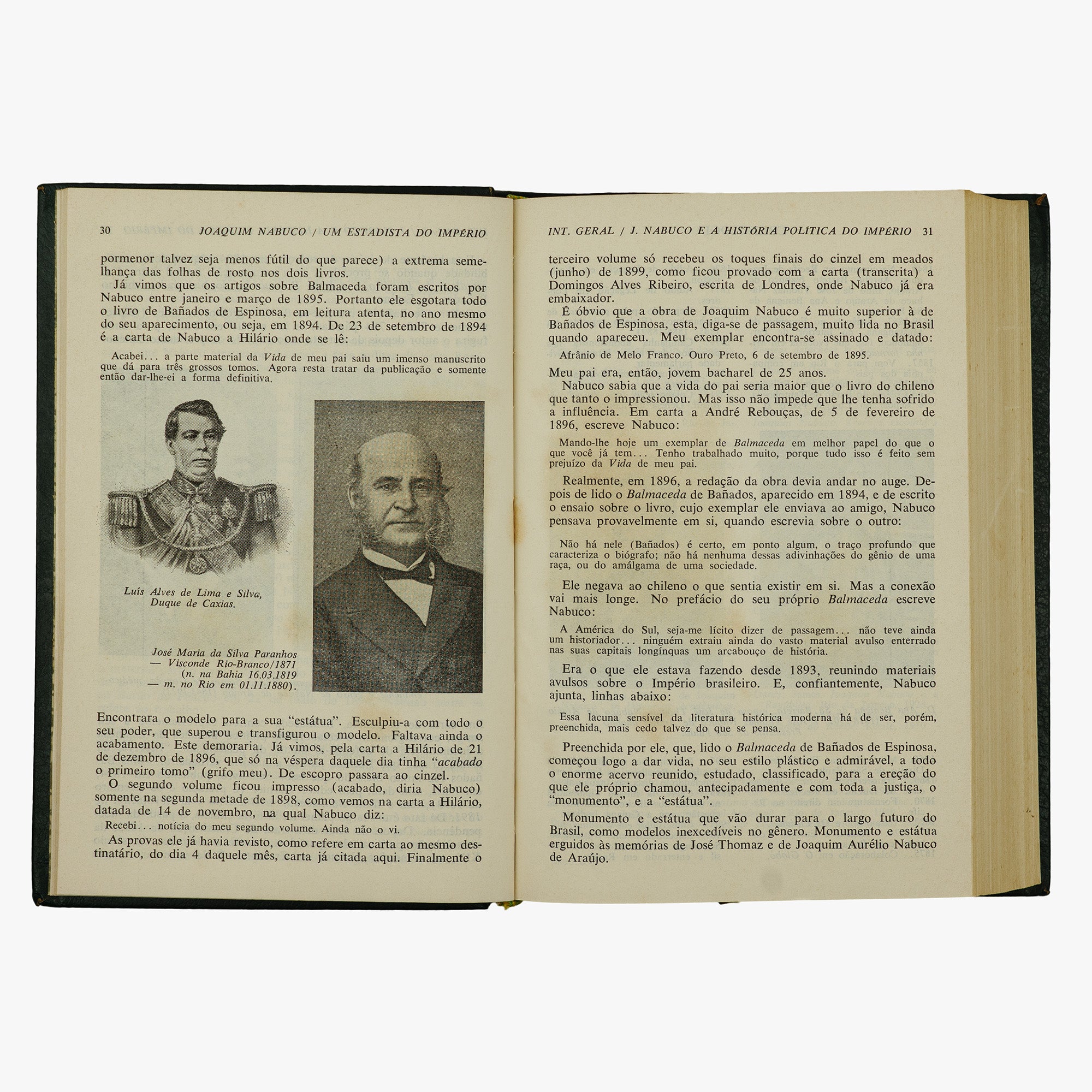 Joaquim Nabuco — Um Estadista do Império (Editora Nova Aguilar, 1975). Livro físico. Capa editorial em couro com douração.