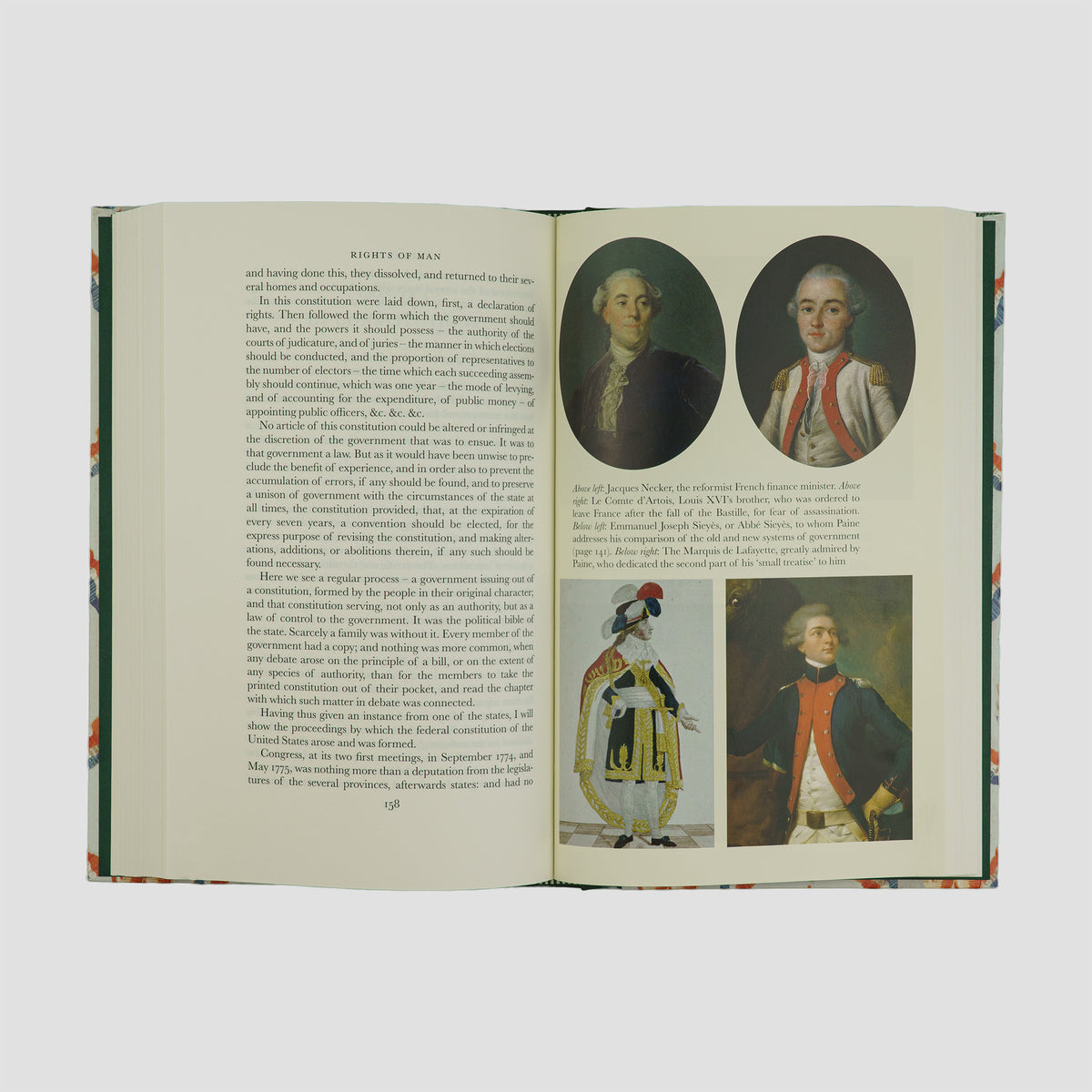 livro Rights of Man de Thomas Paine edição Folio Society 2007. Imagens e textos internos.