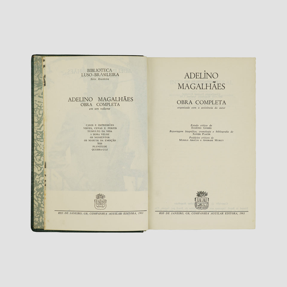 livro Obra completa Adelino Magalhães primeira edição 1963