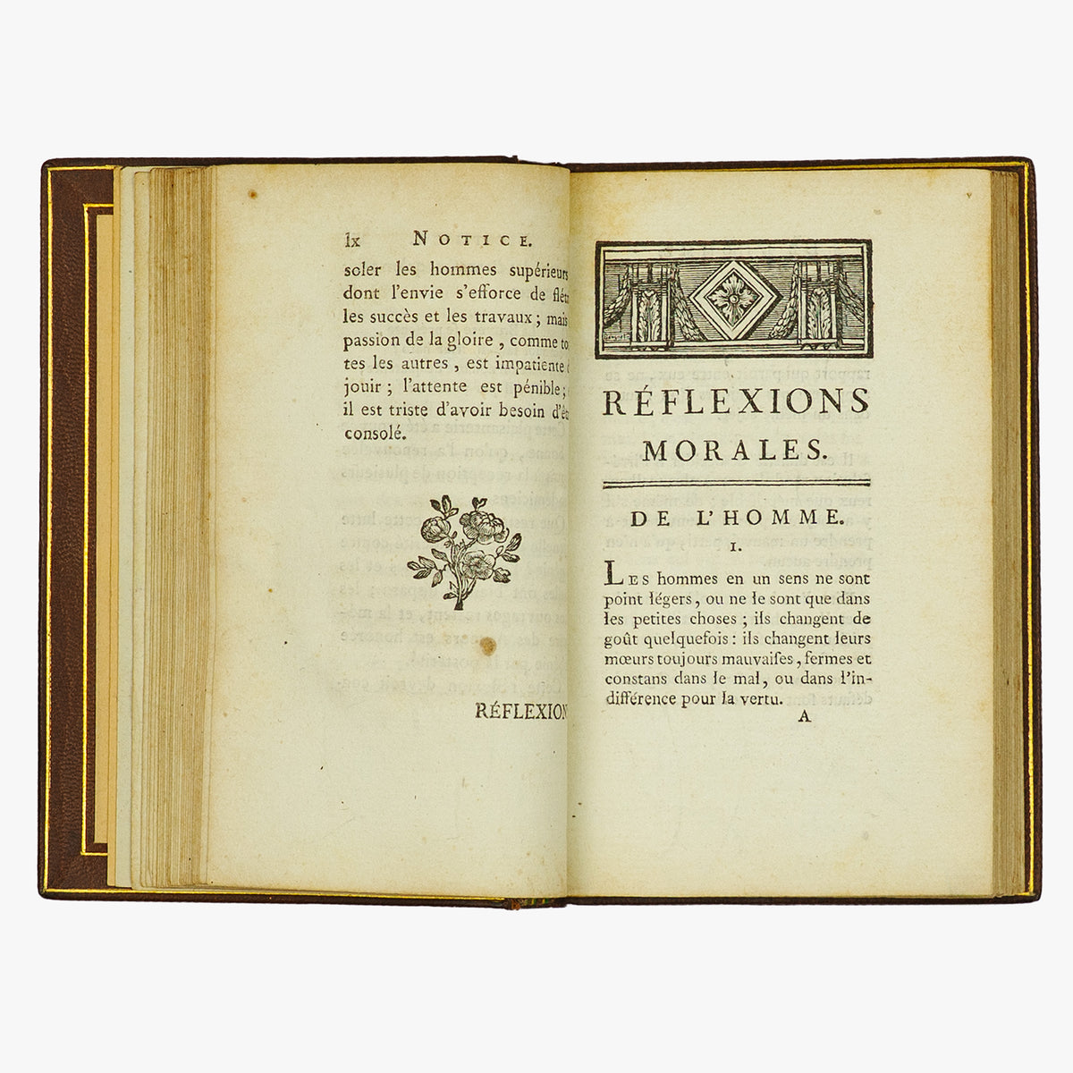 LA BRUYÈRE, Jean de (1639–1696). Maximes et réflexions morales (Imprimerie de Monsieur, Paris, 1781).