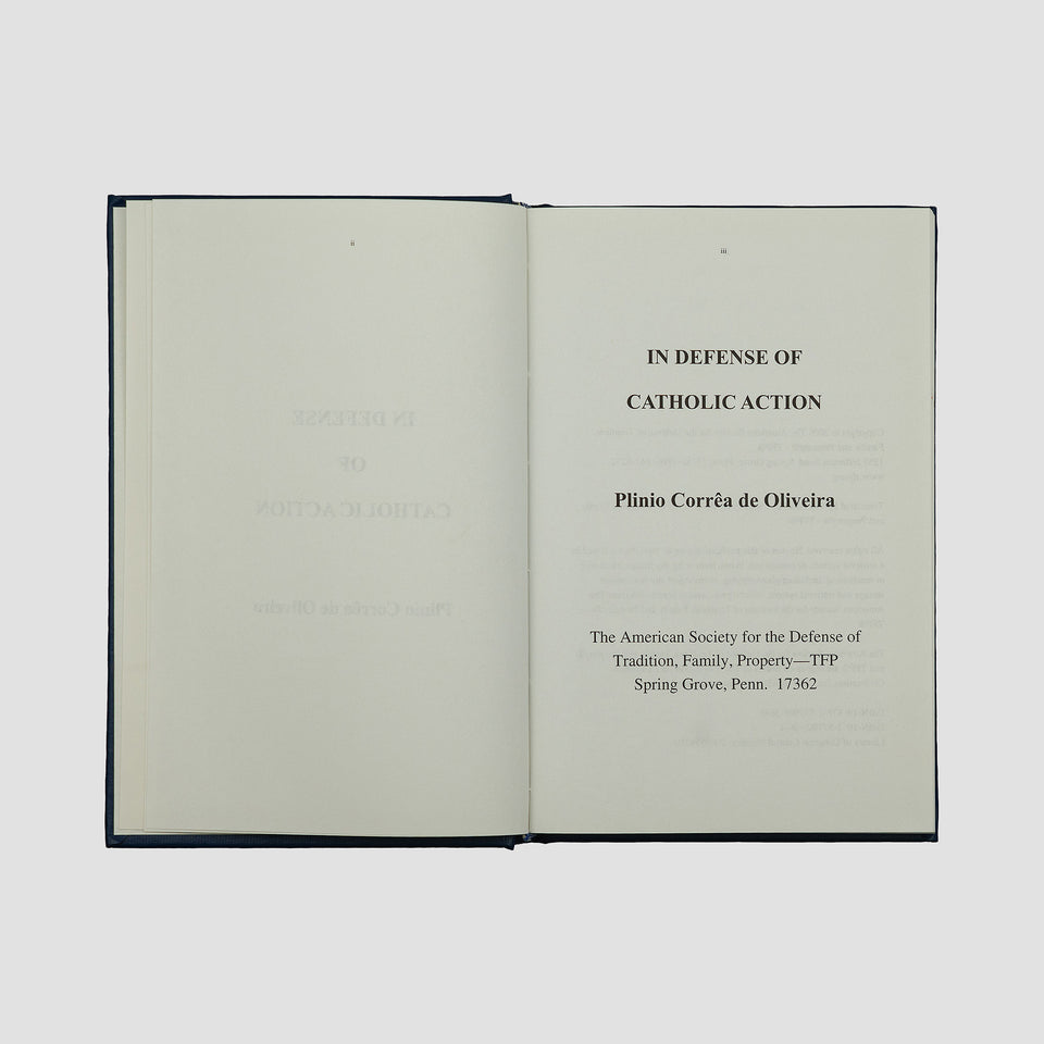 livro In Defense of Catholic Action de Plinio Corrêa de Oliveira edição 2006