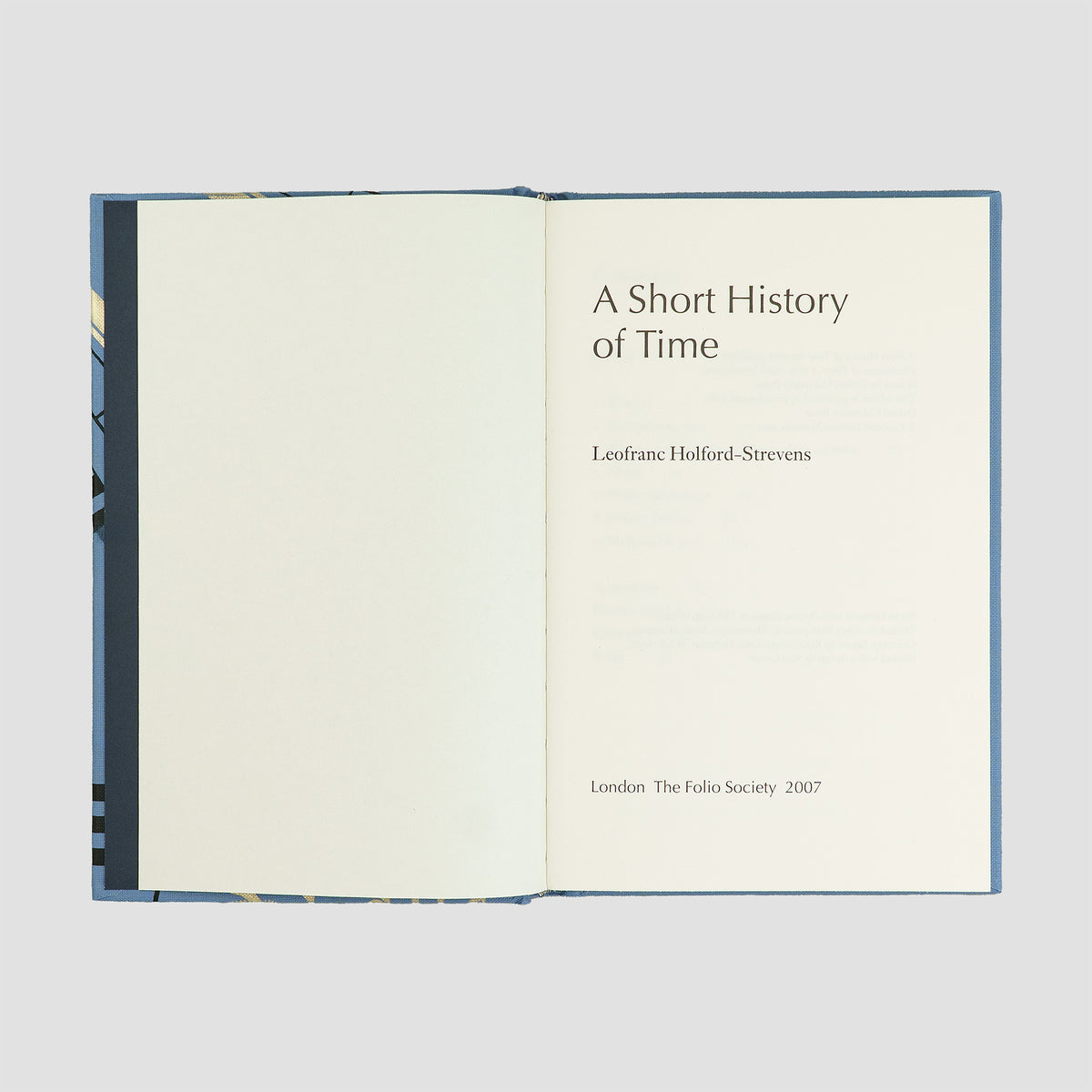 livro A Short History of Time de Leofranc Holford-Strevens edição Folio Society 2007
