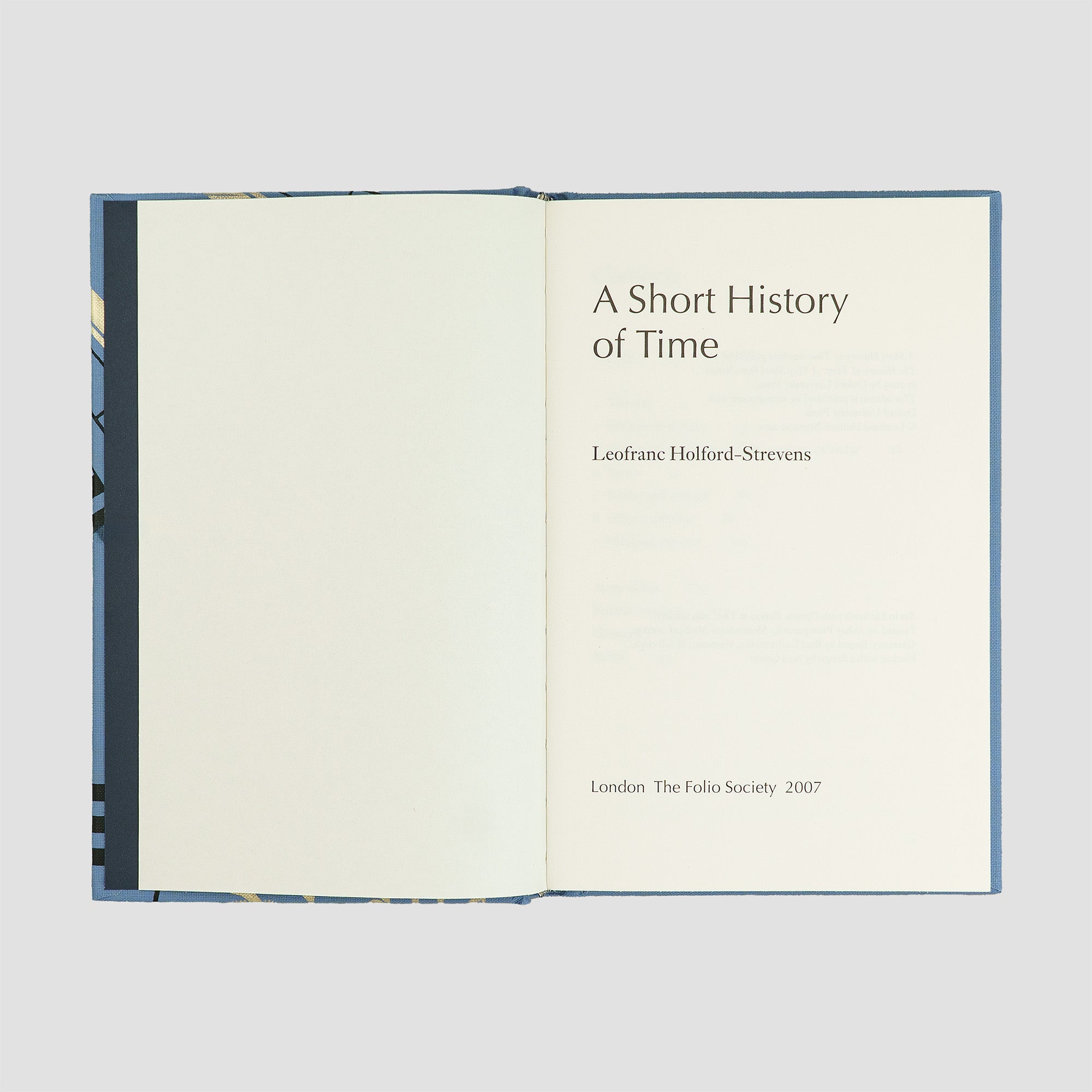 livro A Short History of Time de Leofranc Holford-Strevens edição Folio Society 2007
