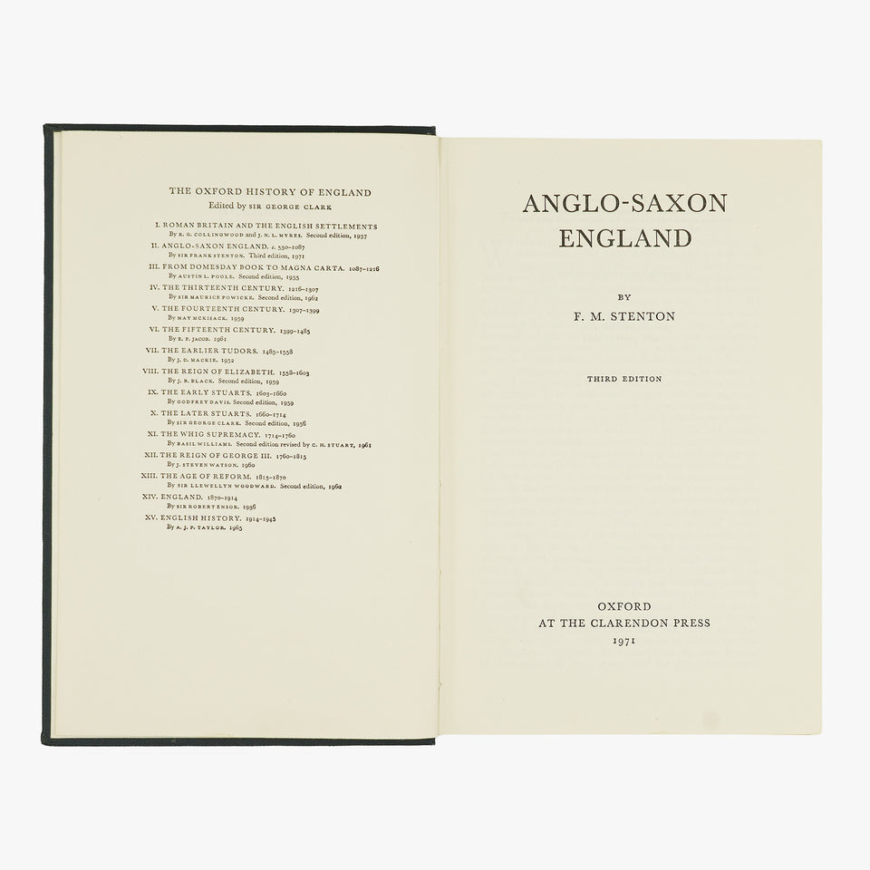STENTON, F. M. (1880-1967). Anglo-Saxon England (Oxford: At the Clarendon Press, Great Britain, 1971).