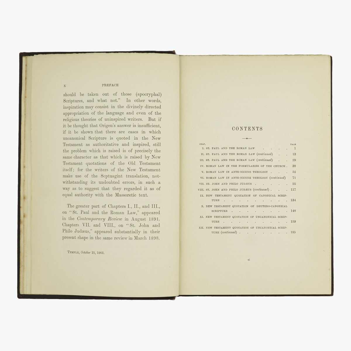 W. E. Ball. St. Paul and the Roman Law, and Other Studies on the Origin of the Form of Doctrine (T. & T. Clark, Edinburgh, 1901).