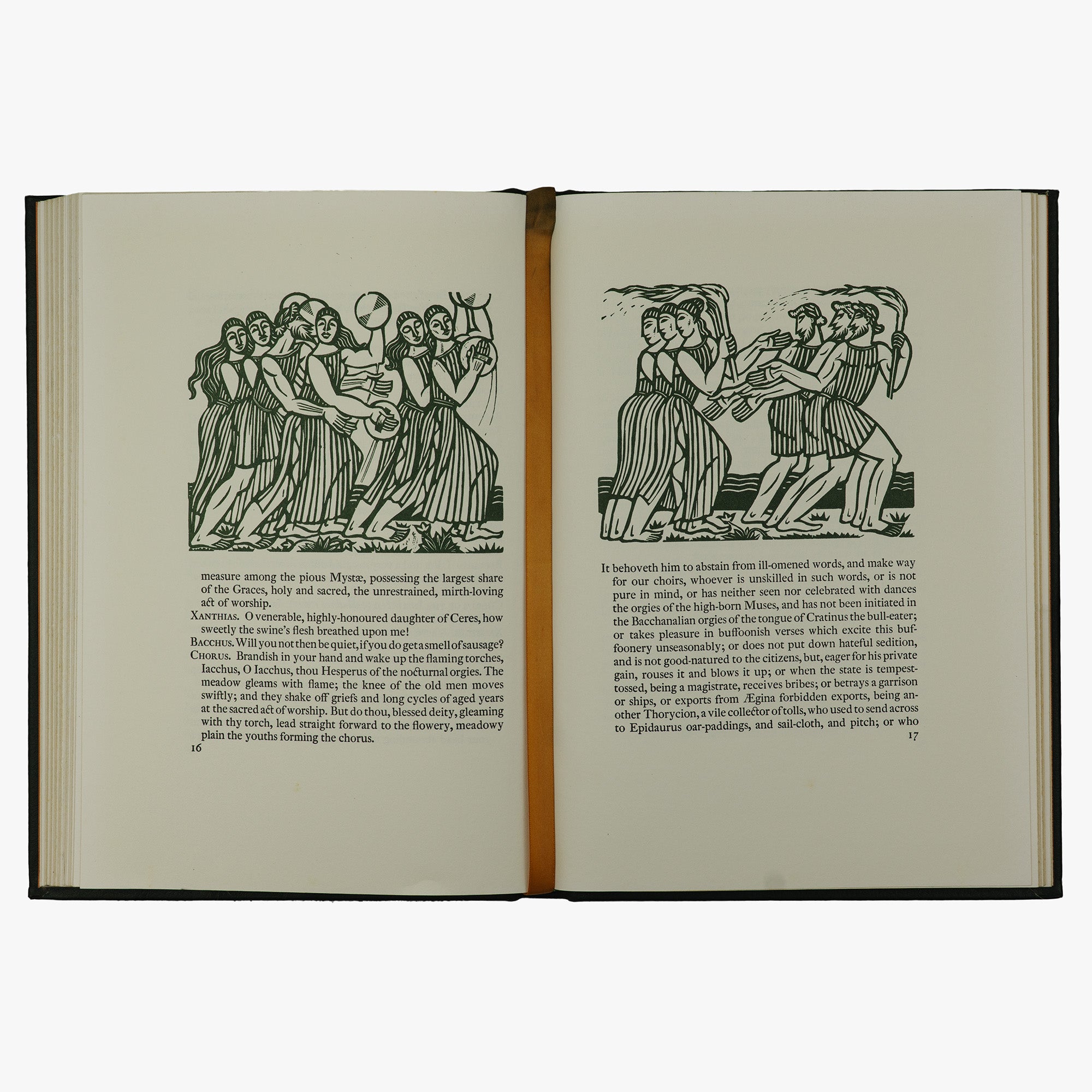Aristophanes — The Birds · The Frogs (The Easton Press, 1979). Livro físico ilustrado. Encadernação de luxo - capa de couro com douração. Fita de leitura em cetim e cortes dourados.