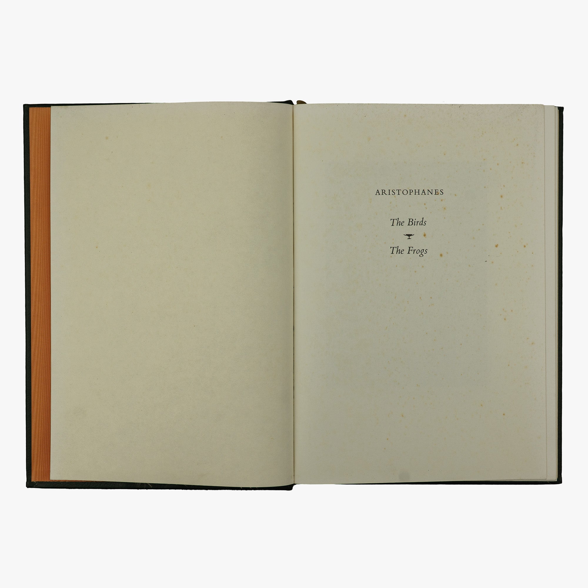 Aristophanes — The Birds · The Frogs (The Easton Press, 1979). Livro físico ilustrado. Encadernação de luxo - capa de couro com douração. Fita de leitura em cetim e cortes dourados.