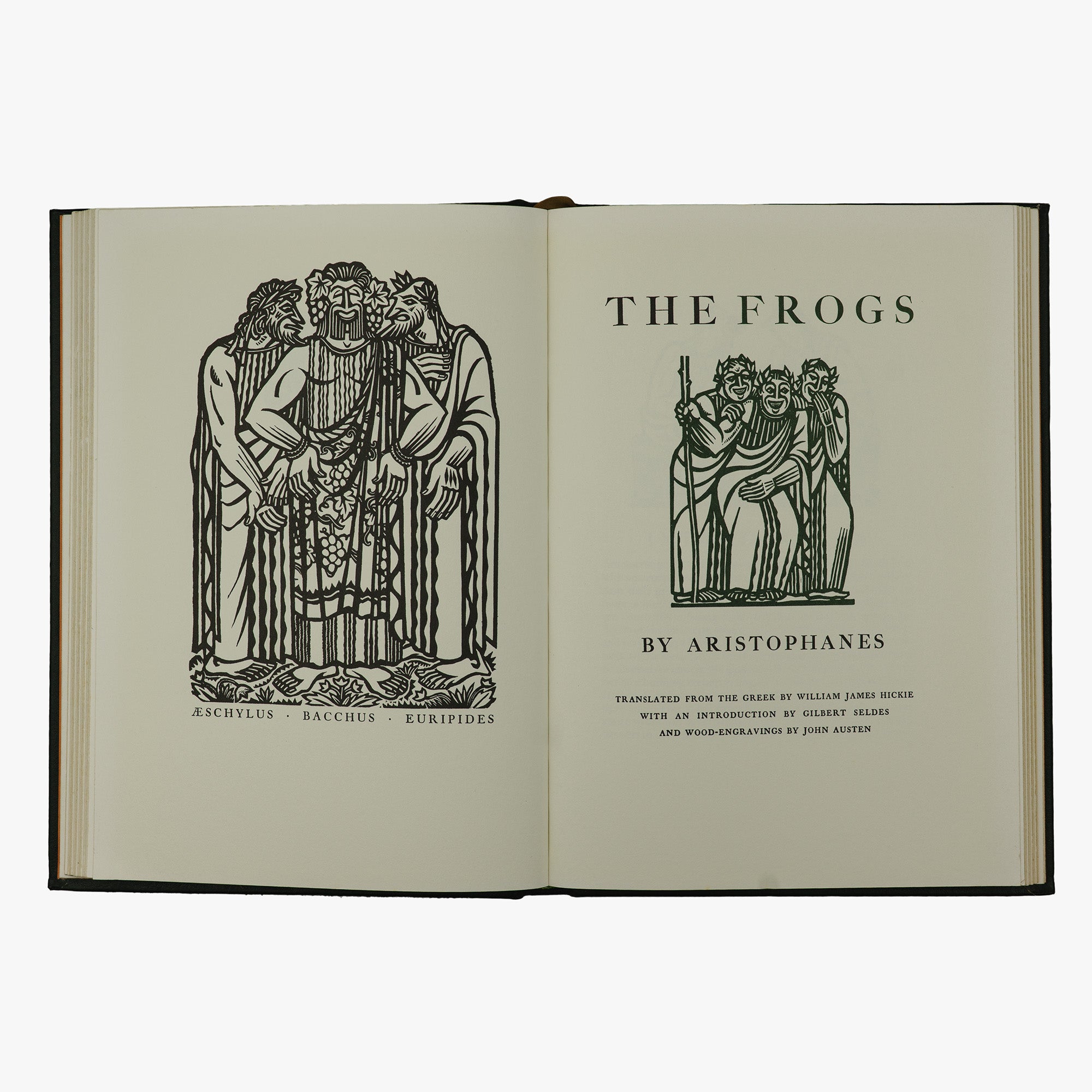 Aristophanes — The Birds · The Frogs (The Easton Press, 1979). Livro físico ilustrado. Encadernação de luxo - capa de couro com douração. Fita de leitura em cetim e cortes dourados.
