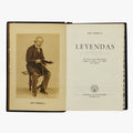 José Zorrilla — Leyendas (Aguilar, S. A. de Ediciones, 1951). Livro físico. Encadernação em couro com douração. Cortes tingidos ornamentados. 