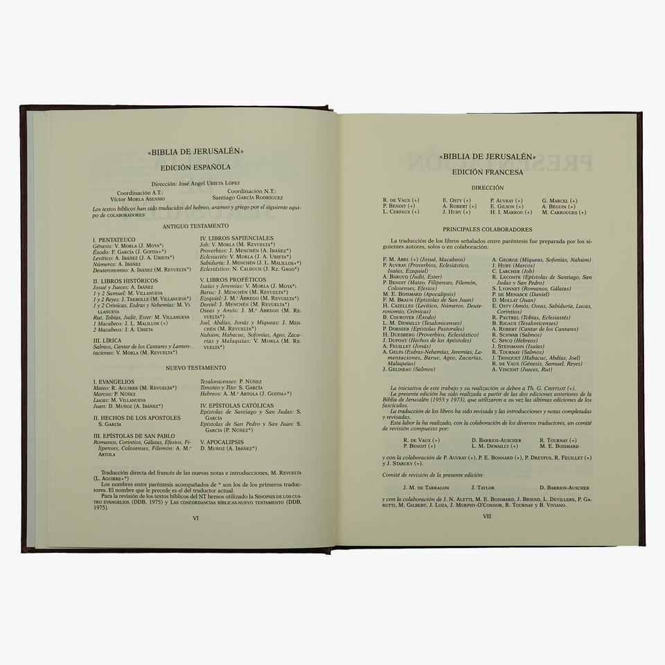 Biblia de Jerusalén (Editorial Desclée De Brouwer, S.A. / Ediciones Folio, S.A., Barcelona, 2006), 5 vols.
