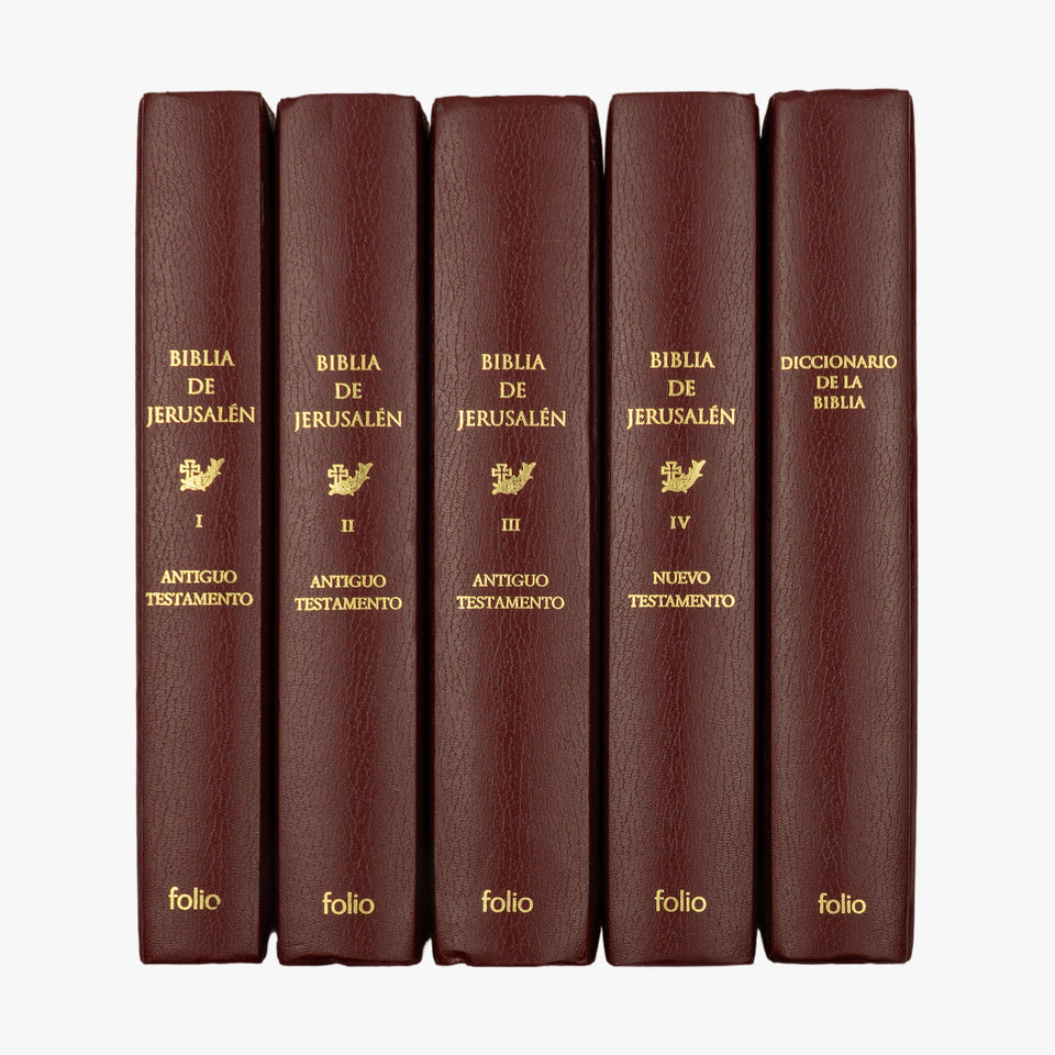 Biblia de Jerusalén (Editorial Desclée De Brouwer, S.A. / Ediciones Folio, S.A., Barcelona, 2006), 5 vols.