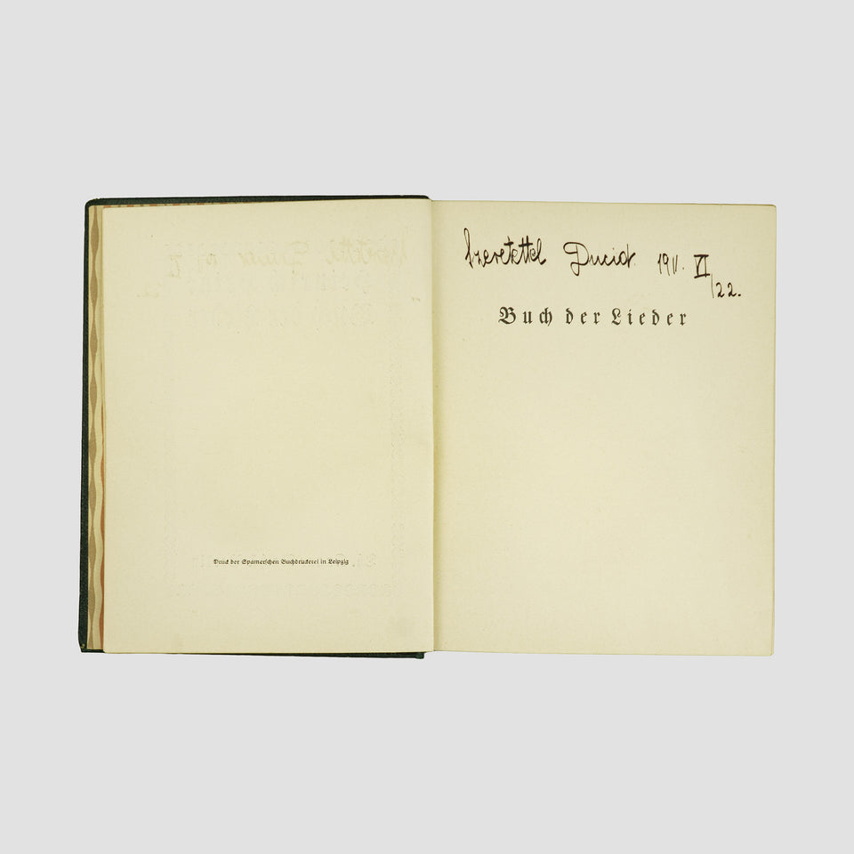 HEINE, Heinrich (1797-1856). Buch der Lieder (Th. Knaur Nachf., Berlim, circa 1900).