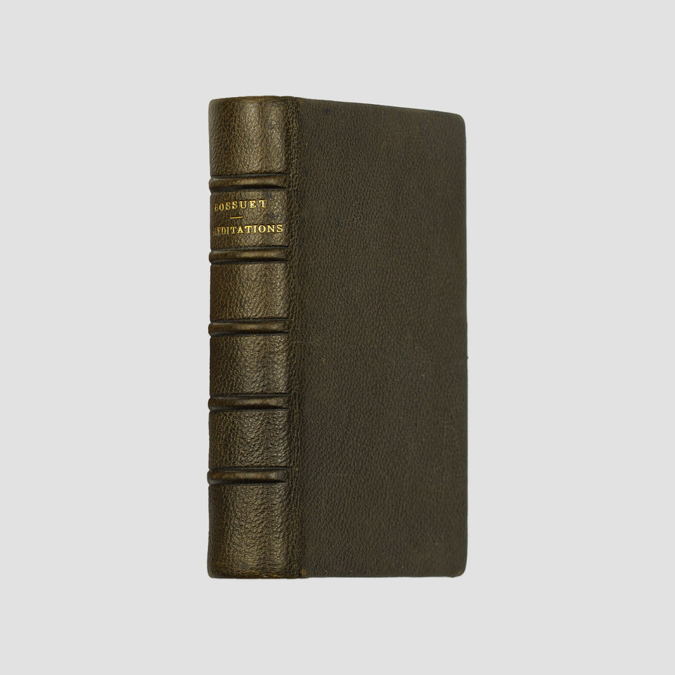 livro Méditations sur l’Eucharistie de Bossuet edição 1872 encadernação original em couro
