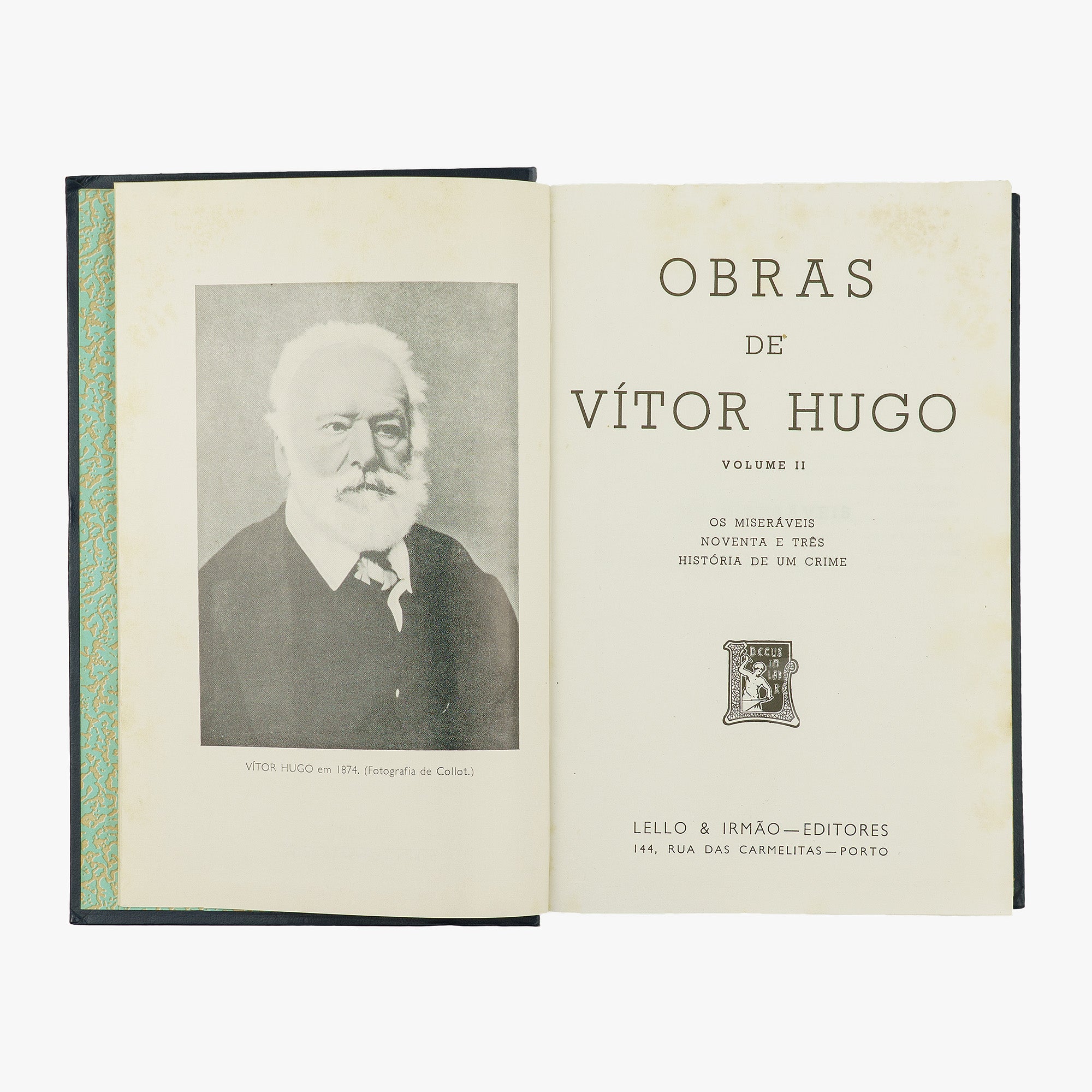 HUGO, Vítor (1802–1885). Obras (Lello & Irmão — Editores, Porto, 1969), 2 vols.